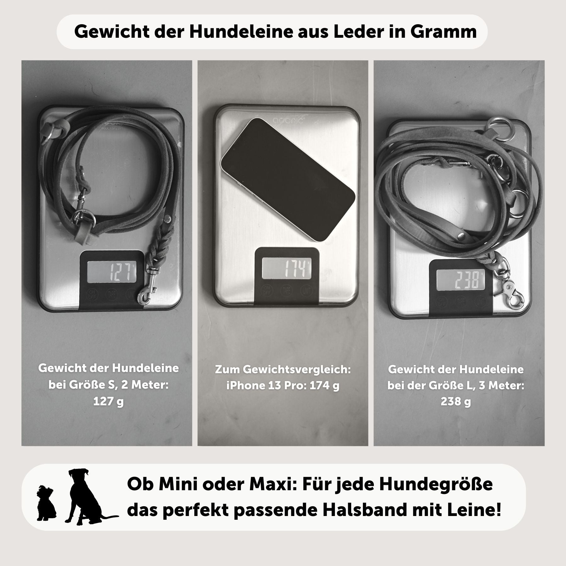 Lederleine 'Bjarki' in Petrol - Image 6