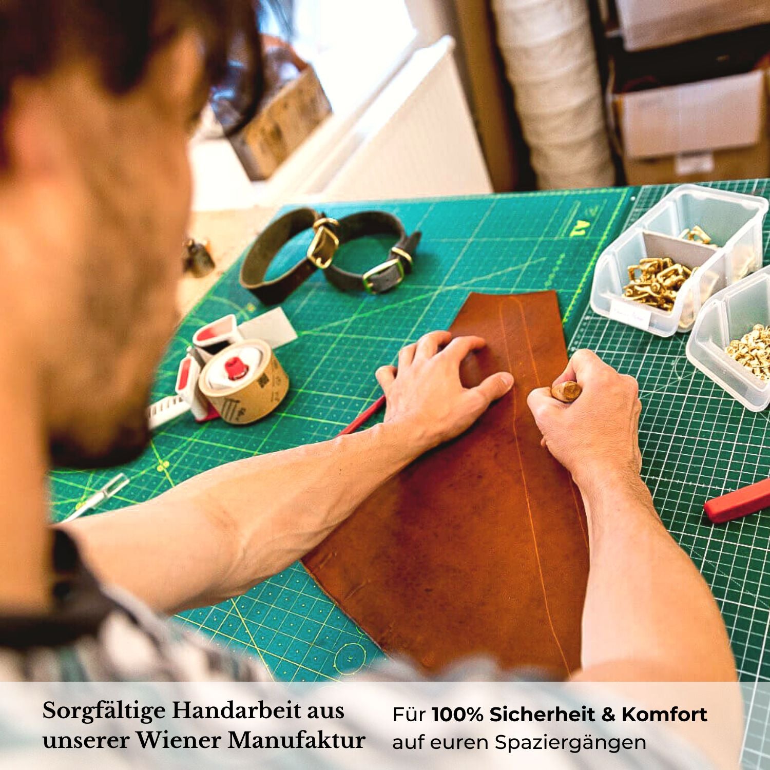 Lederleine 'Bjarki' in Petrol - Image 5